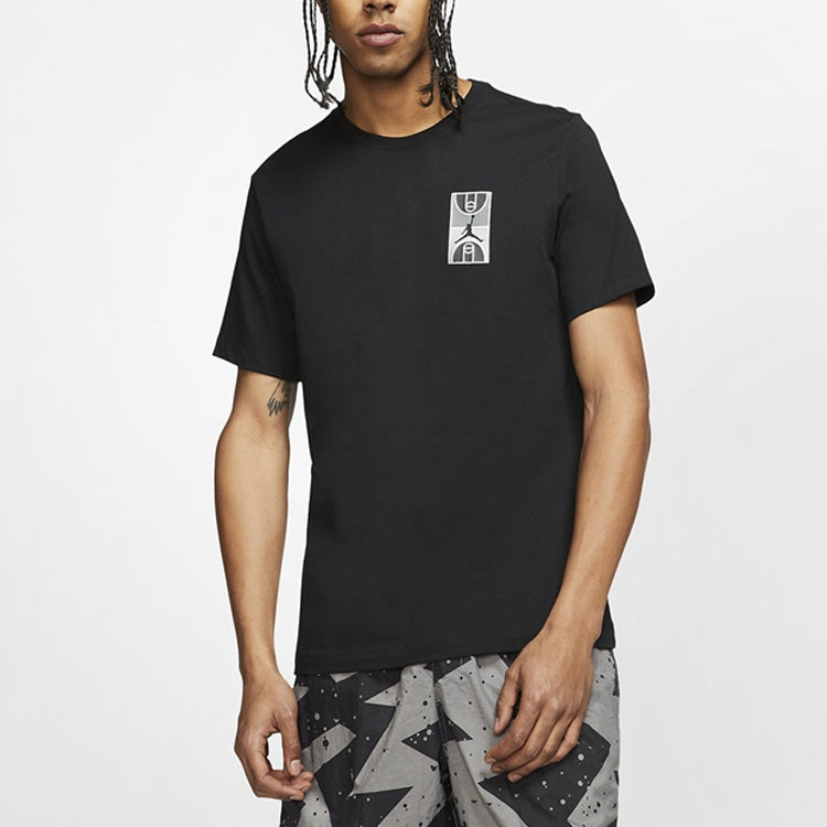 Air Jordan Back Stadium Large Printing Short Sleeve Black CJ6291-010