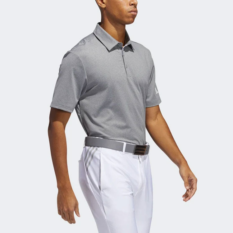 adidas Solid Color Casual Breathable lapel Short Sleeve Polo Shirt Gray FS8747
