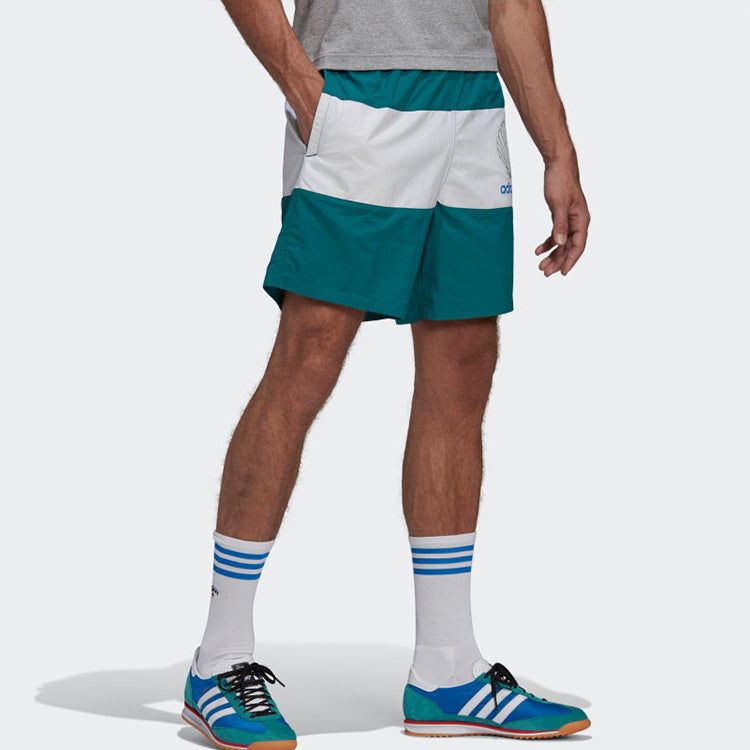 adidas originals x NOAH Shell Logo Trunks 'White Green' GE1259
