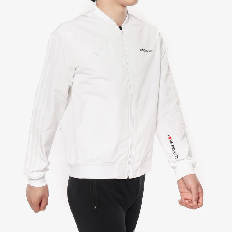 Men's adidas Casual Sports Baseball White Jacket EI4442