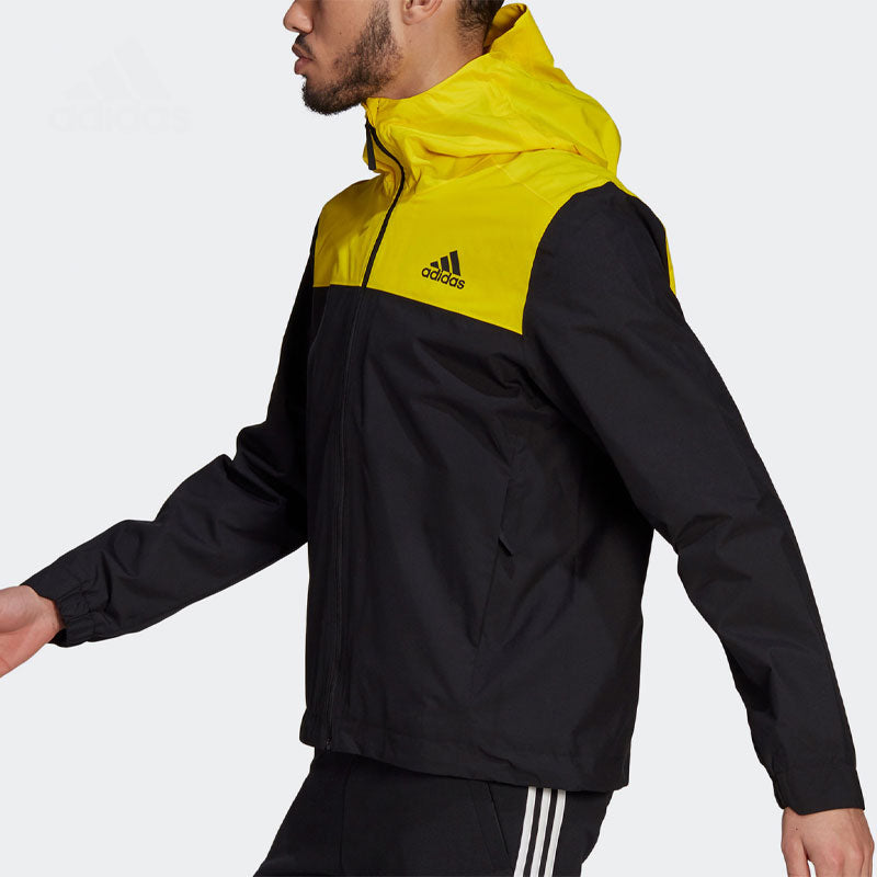adidas Basic 3-Bandes Rain Ready Jacket 'Yellow Black' GM2165