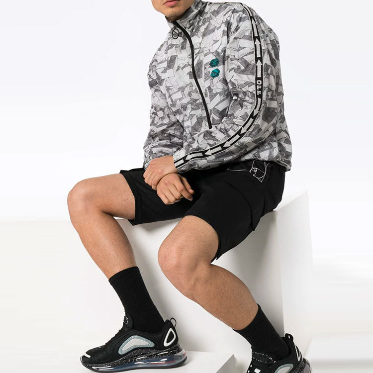 Off-White Alphabet Pattern Detachable Casual Long Pants Ordinary Version Black OMCF014R20G480121001