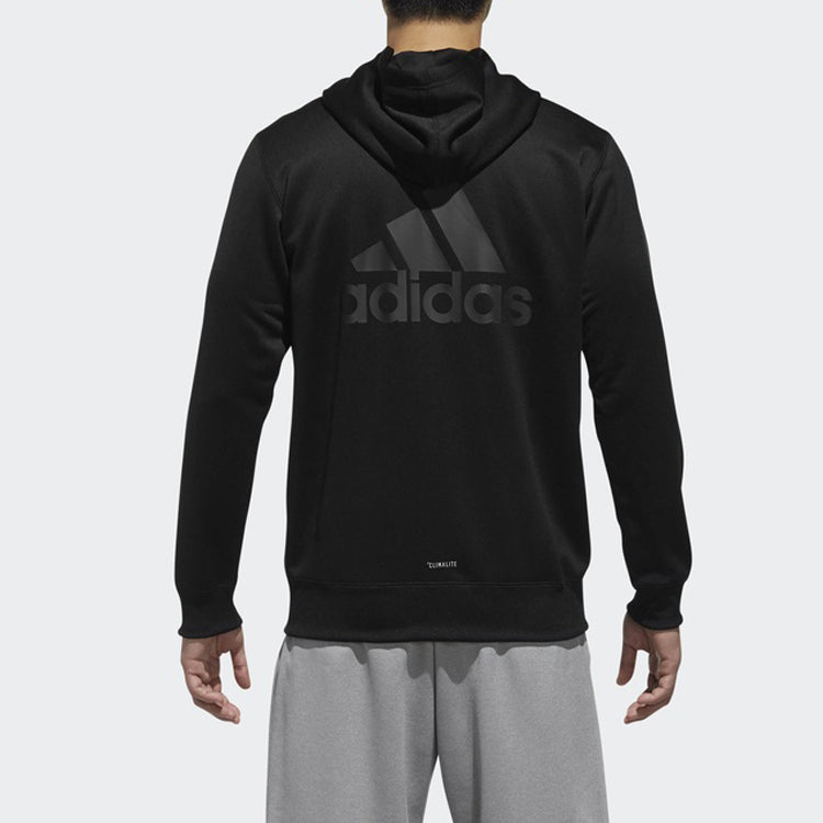 Men's adidas Sports Stylish Hooded Knit Jacket Black DN1420