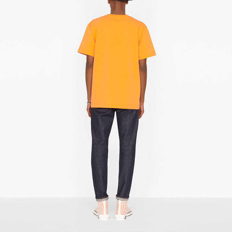Men's DIOR FW21 Casual Logo Short Sleeve Orange 943J605A0554-C242