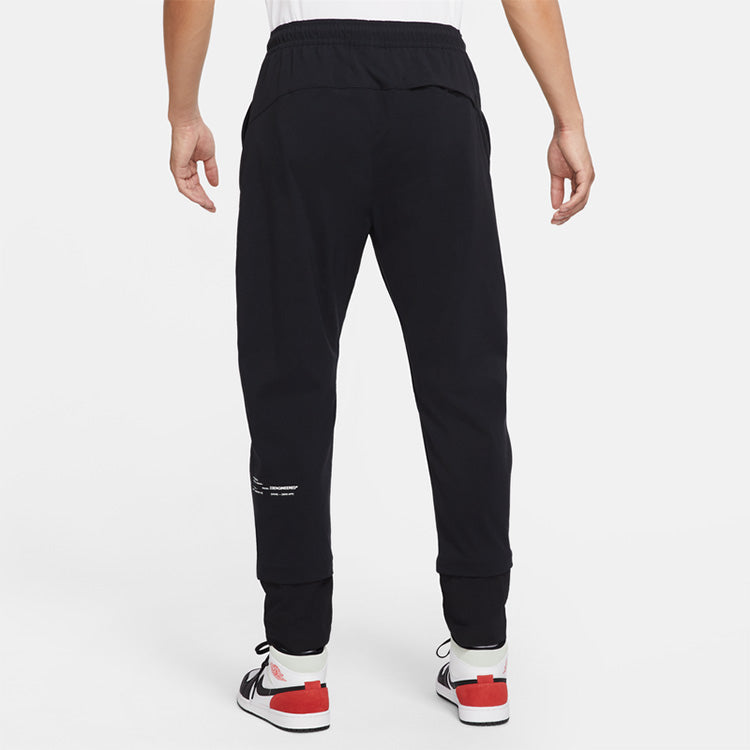 Men's Air Jordan Logo Alphabet Solid Color Drawstring Straight Casual Pants/Trousers Autumn Black DR2739-010