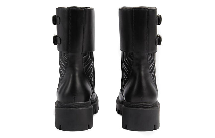 (WMNS) Gucci Frances Interlocking G Combat Boots 'Black' 628855-DH7A0-1000