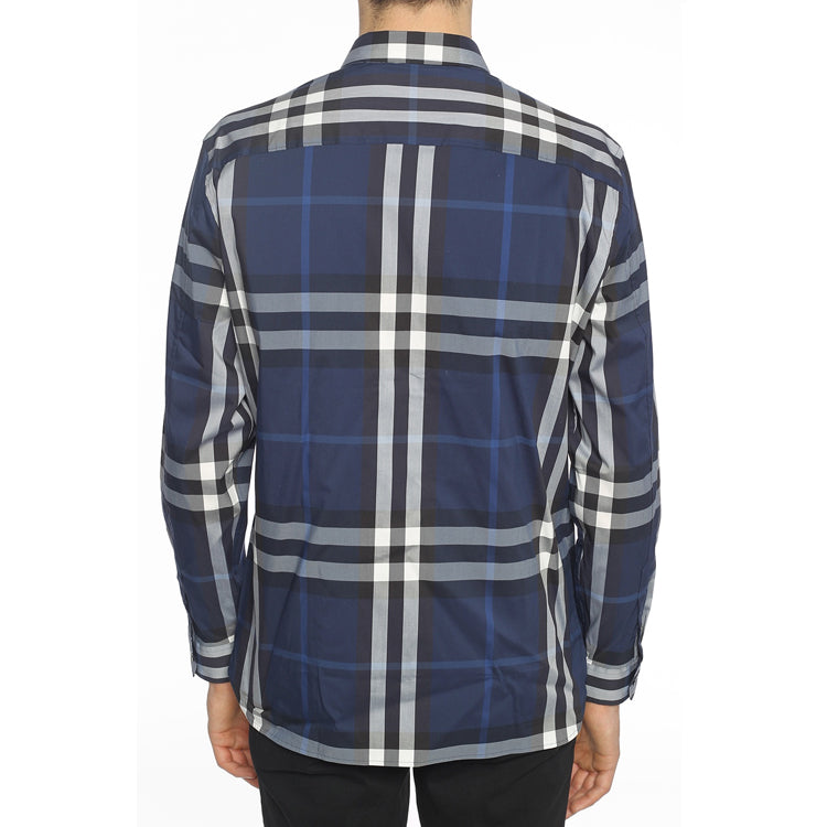 Burberry SS21 Classic Plaid Long Sleeves Shirt 'Navy Blue' 40234821
