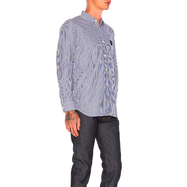 COMME des GARCONS PLAY Black Emblem Striped Button Down 'Blue' AZ-B008-051-1