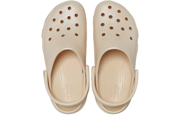 (WMNS) Crocs Classic Clog Platform Shimmer 'Vanilla' 208590-108