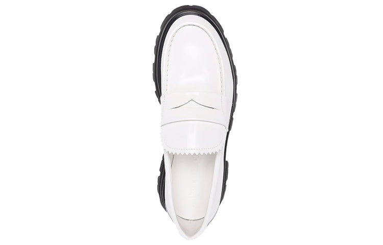 (WMNS) Alexander McQueen Wander Loafer Shoes 'White Black' 666328WHZ809358
