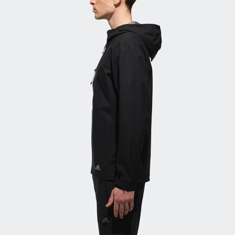 adidas Outdoor Sports waterproof hooded Interchange Jacket Black CV4862