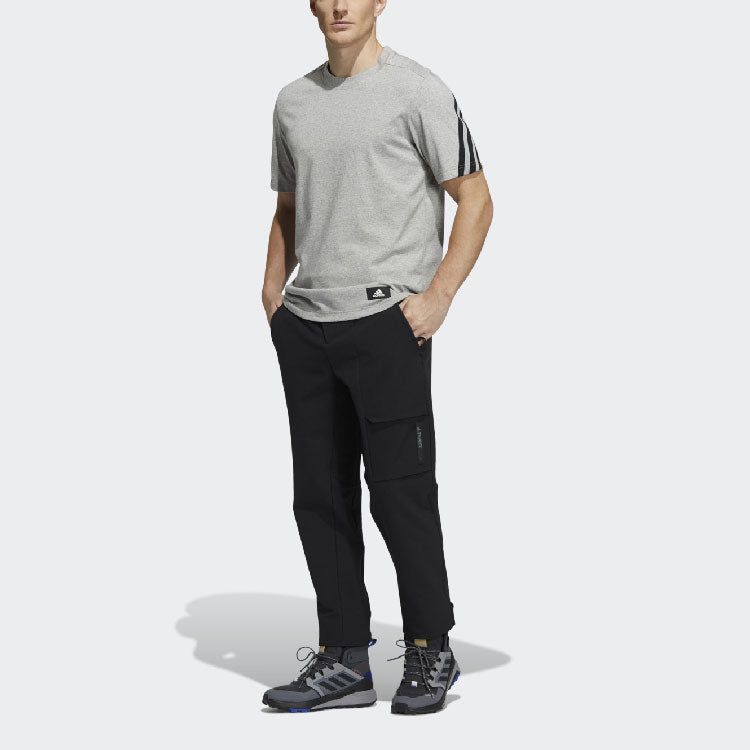 Men's adidas Logo Casual Breathable Sports Pants/Trousers/Joggers Black H13843