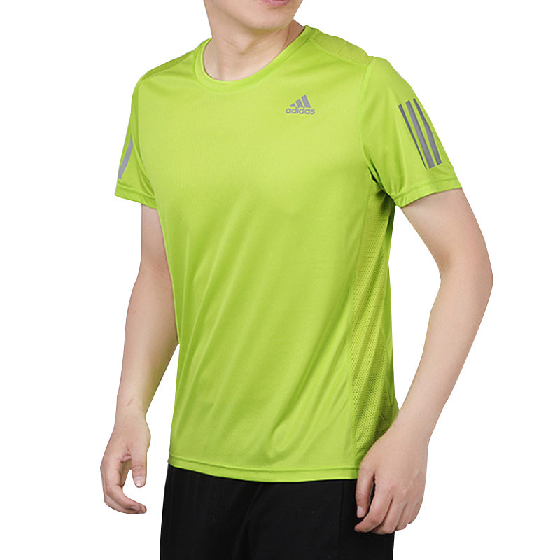 adidas Running Training Sports Quick Dry Short Sleeve Green FQ7253