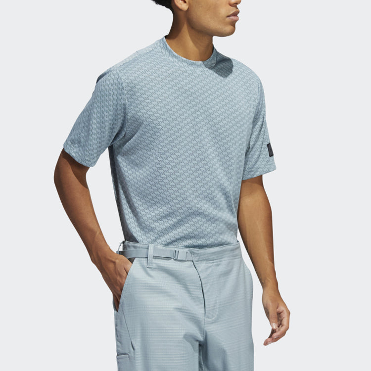 adidas Adcrs Mngr P Solid Color Golf Sports Short Sleeve Blue H54069