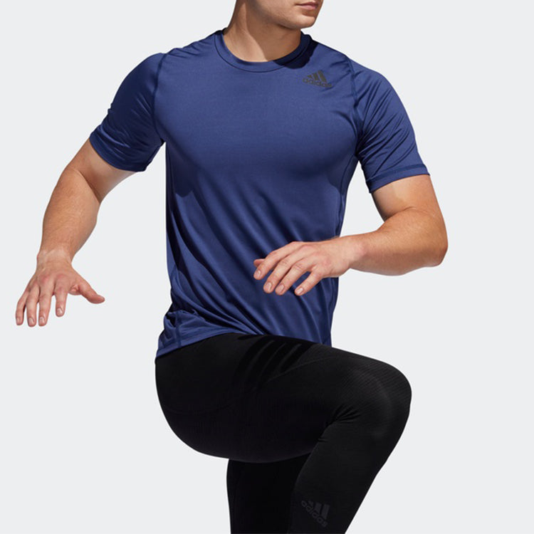 adidas Logo Printing Training Sports Short Sleeve Blue FL4607