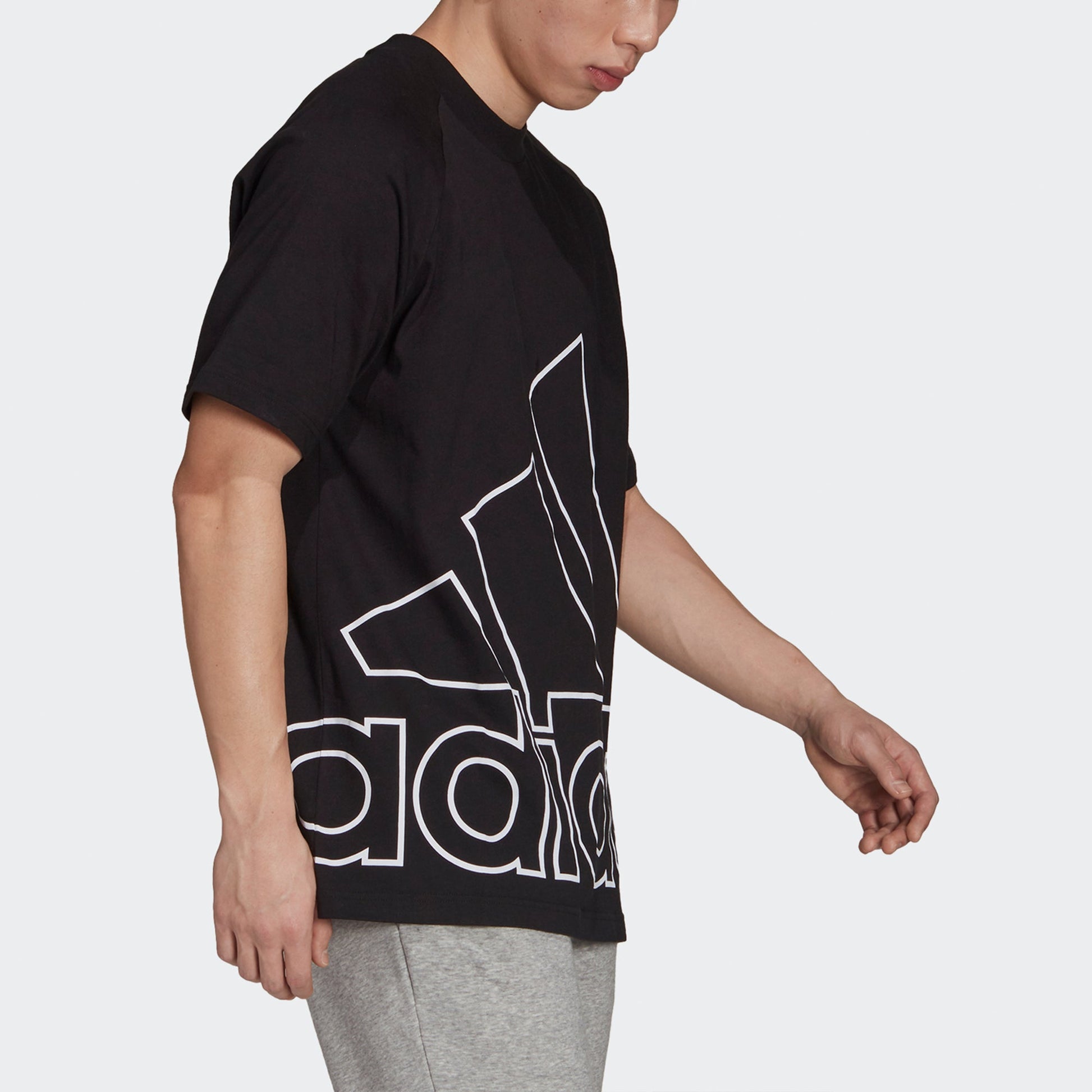 adidas Unisex U Big Logo T Printing Round-neck Black H60662