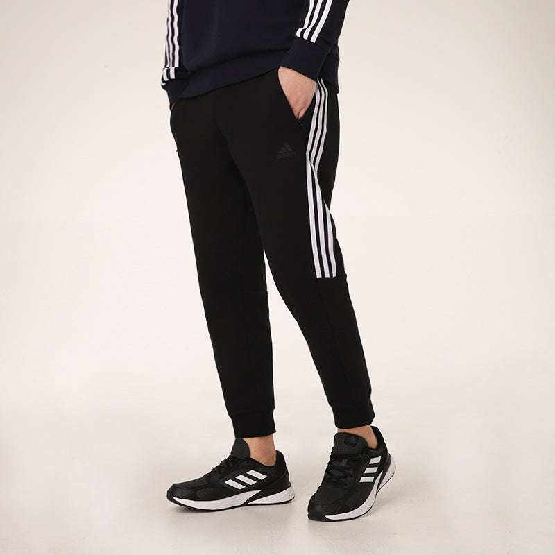 adidas Casual Sports Bundle Feet Lacing Stripe Knit Long Pants Black GP1014