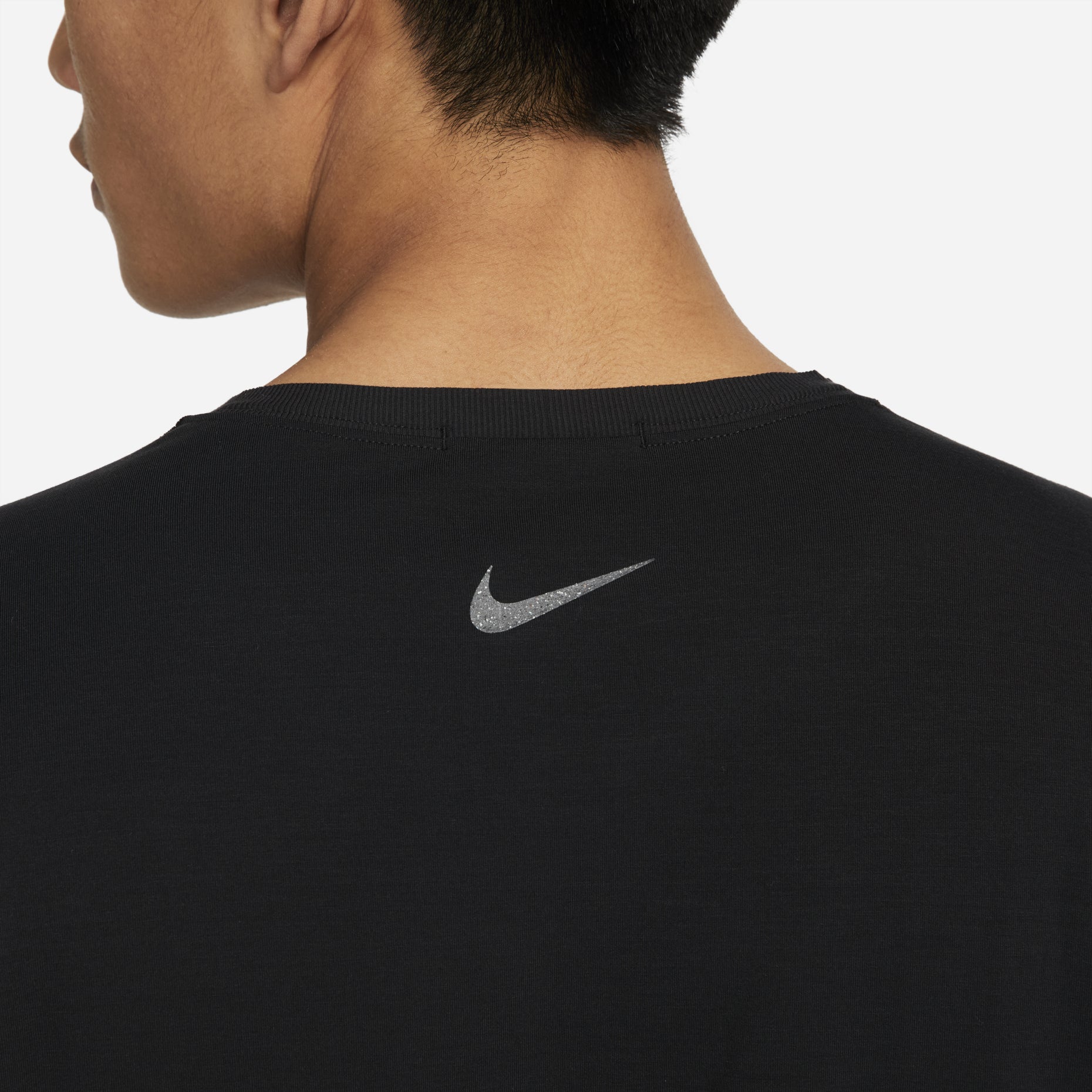 Nike Yoga Dri-Fit Solid Color Round Neck Short Sleeve Black DM7826-010