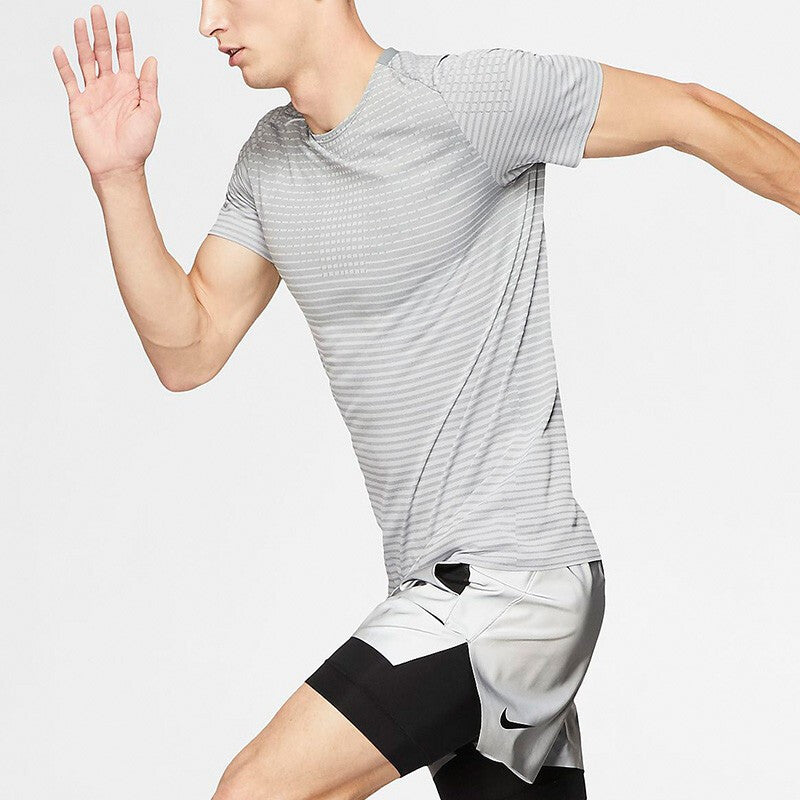 Nike Techknit Ultra Casual Sports Round Neck Short Sleeve light grey CJ5345-084