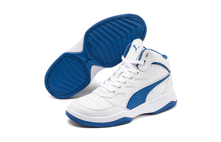 PUMA Rebound Playoff SL (Big Kids) Mid White/Blue 370933-04