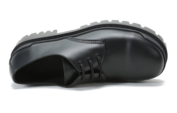 Balenciaga Cowhide Lacing Thick Sole Casual Leather Shoes Black 600600-WA960-1000