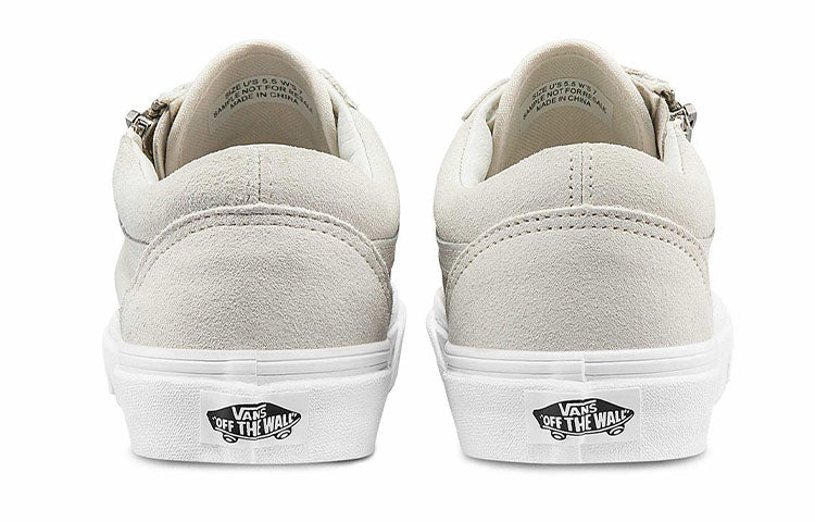 Vans Old Skool Zip Casual Low Tops Skateboarding Shoes Unisex White VN0A3493A4G