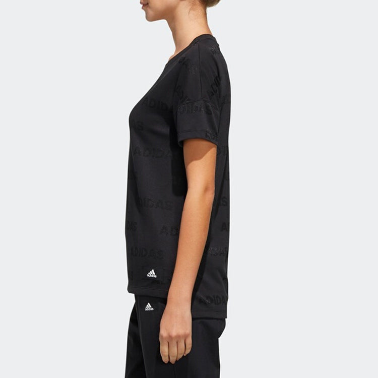 (WMNS) adidas Sports Round Neck Short Sleeve Black FK3520