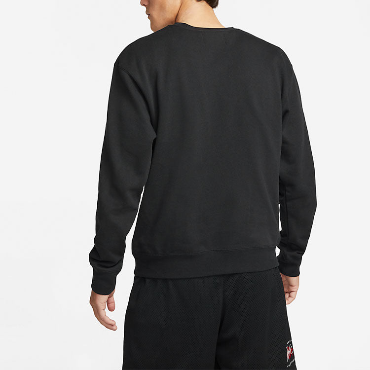 Men's Air Jordan Logo Alphabet Embroidered Sports Round Neck Pullover Black DH9036-010