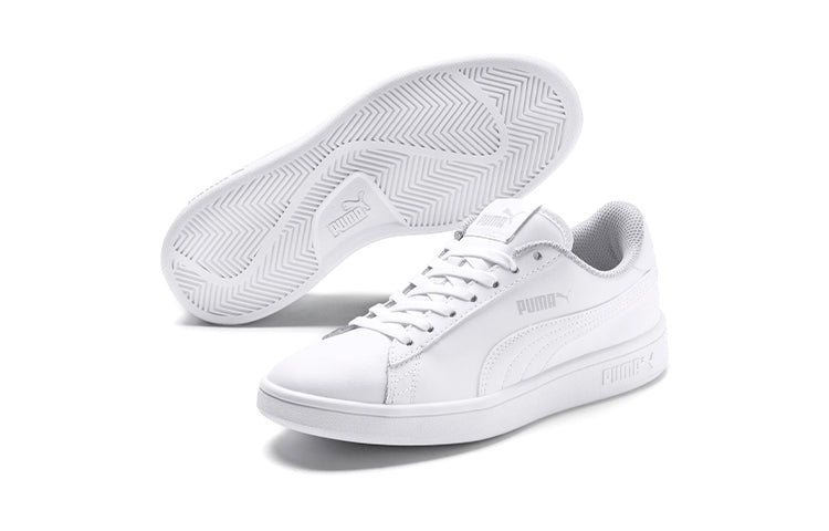 (GS) PUMA Smash v2 Leather 'Triple White' 365170-02