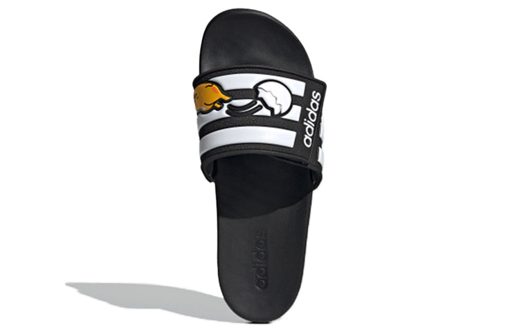 adidas neo Adilette Comfort Adj Yellow Crossover Black White Unisex Slippers 'Black White' FY3037