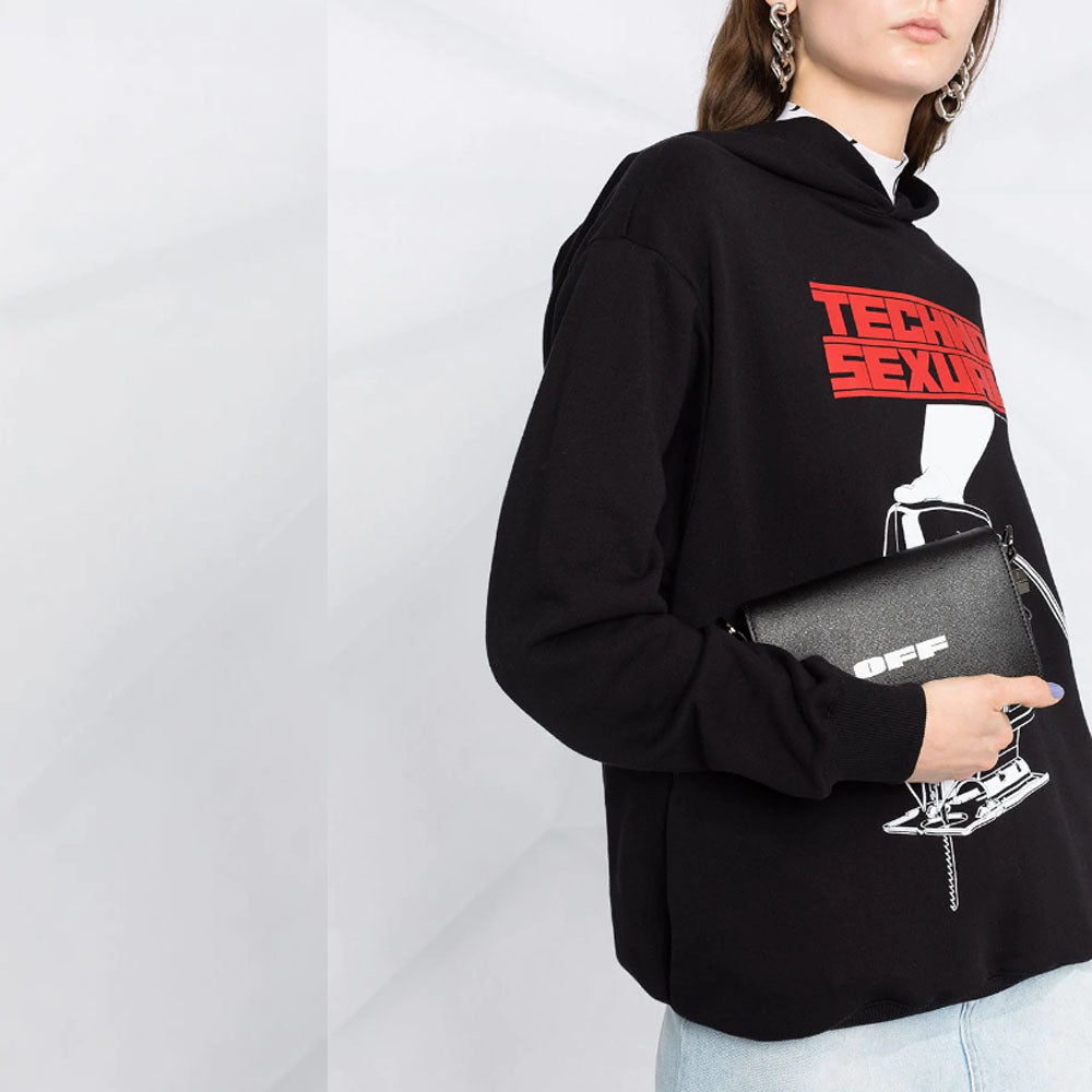 (WMNS) Off-White Logo Mini Flap Bag 'Black/White' OWNA038R21LEA0031001