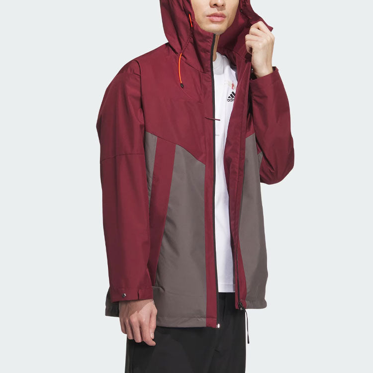 adidas City Escape Blocking Jacket Asia Sizing 'Red Grey' JE8577