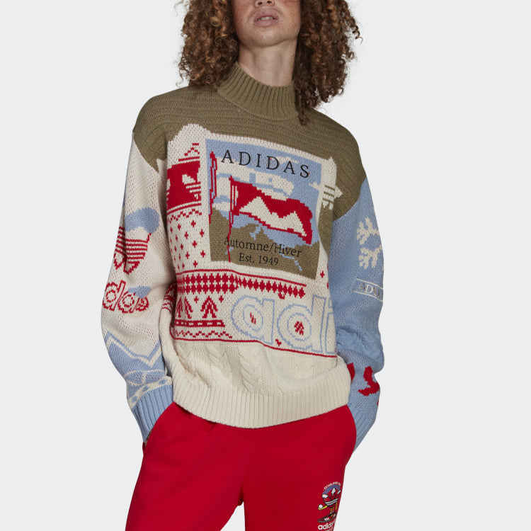 adidas originals Unisex Xmas Jumper Half Turtleneck Sweater Multicolor HK7440