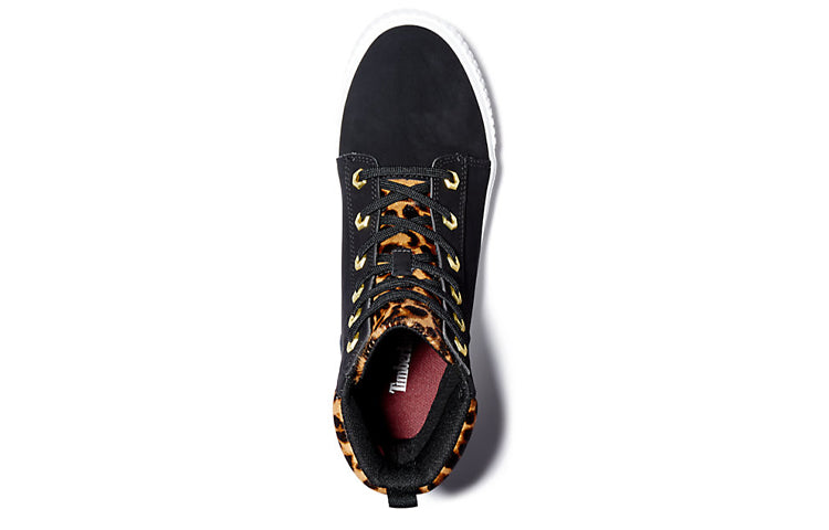 (WMNS) Timberland SKyla Bay 6 Inch Boot 'Black Nubuck wtih Cheetah Collar' A2F1P001