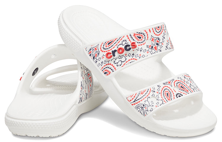 Crocs Classic Non-Slip Wear-Resistant Sports Slippers Unisex White 207350-94S