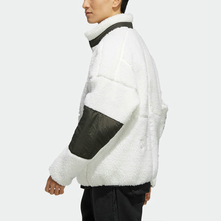 adidas M S2s Boa Jkt lamb's wool Stay Warm Sports Stand Collar Jacket White ED1922