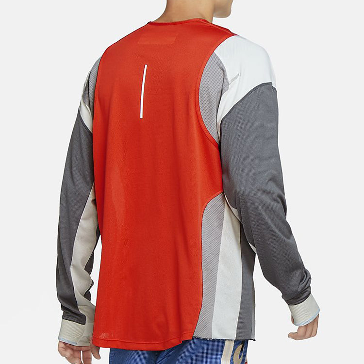 Nike Mens ISPA Dri-Fit Long-Sleeve Top 'Grey Summit White Red' CK4988-021