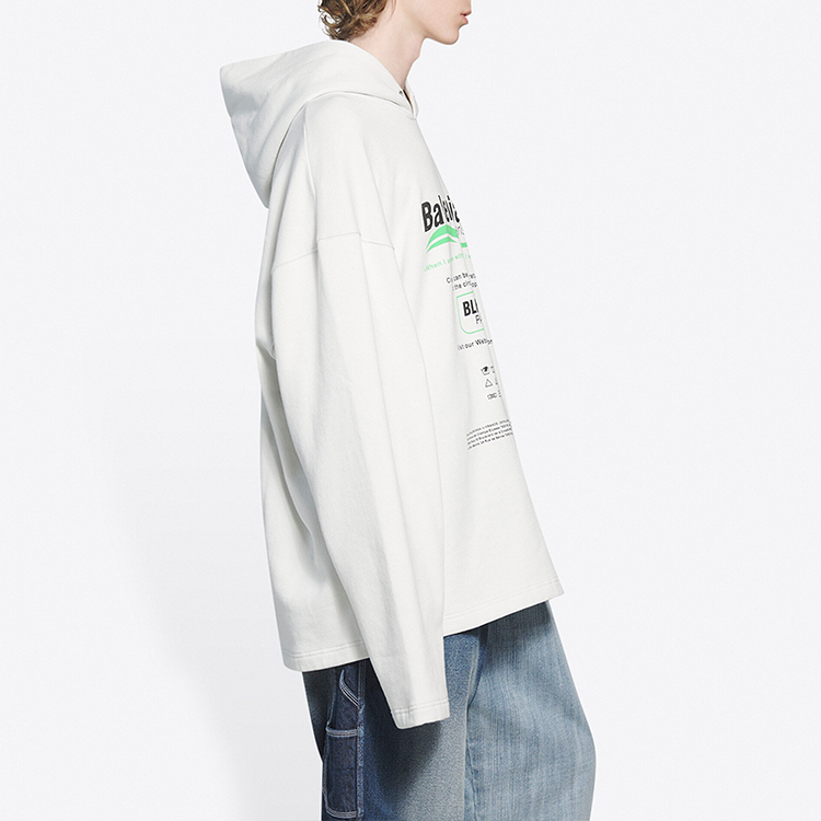 Men's Balenciaga FW21 Logo Alphabet Printing Loose White 662424TKVF89085