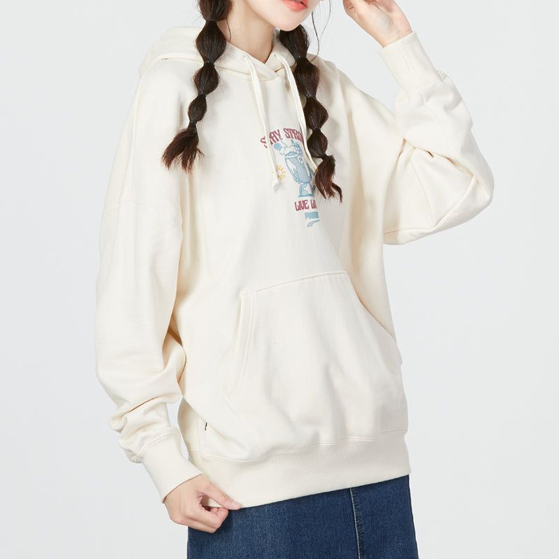 (WMNS) PUMA Oversized Graphic Hoodie 'White' 537633-99
