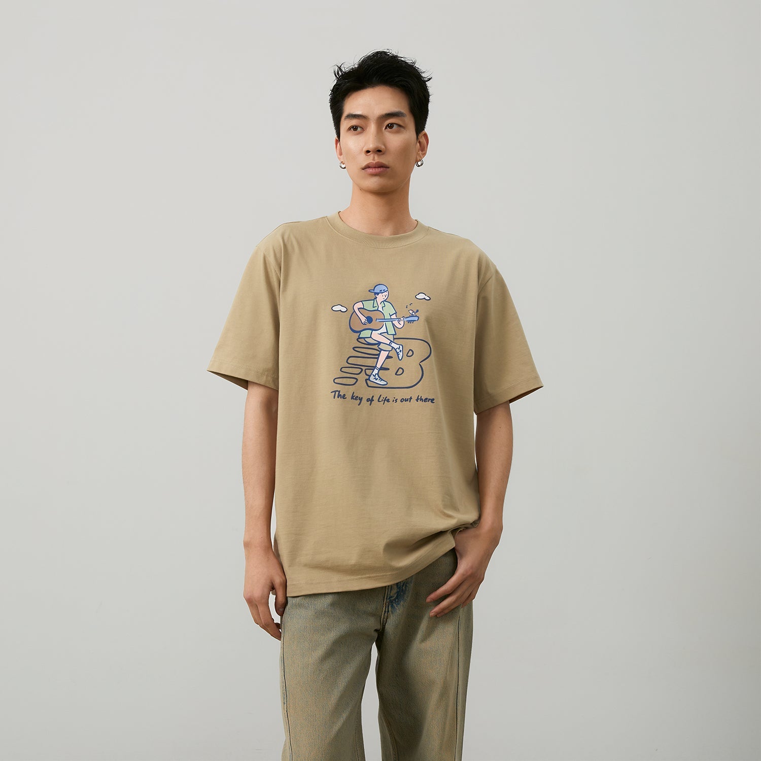 New Balance x PK Guitar Graphic T-Shirt Asia Sizing 'Light Brown' NEE26021-LB