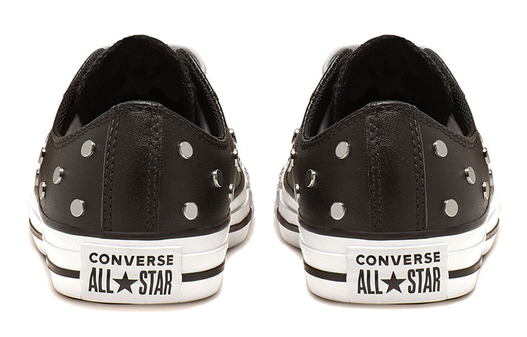 (WMNS) Converse Chuck Taylor All Star Studs Low Top Leather Spot Rivet Black 565851C