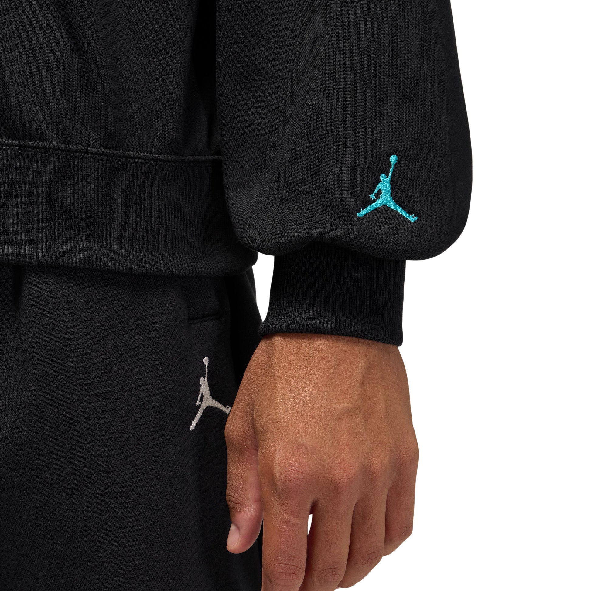 Air Jordan Brooklyn Fleece Crewneck Sweatshirt 'Black Gamma Blue' IM6301-010