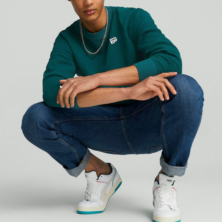 PUMA Downtown Waffle Crewneck Sweatshirt 'Green' 537730-24