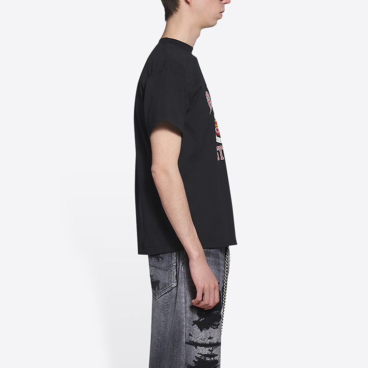 Balenciaga Varsity Logo T-Shirt Medium Fit 'Black' 612966TLV891076