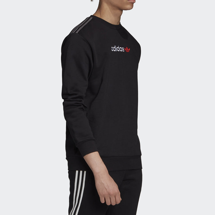 adidas originals Linear Crew logo Printing Casual Sports Black FT9281