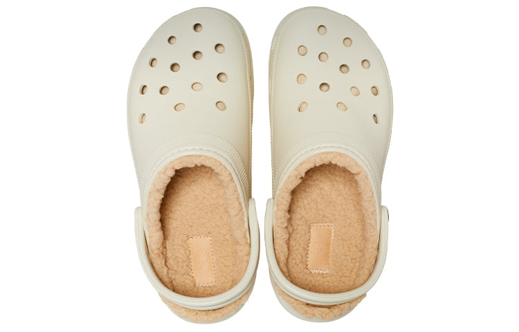 (WMNS) Crocs Classic Platform Lined Clog 'Bone' 207938-2Y2