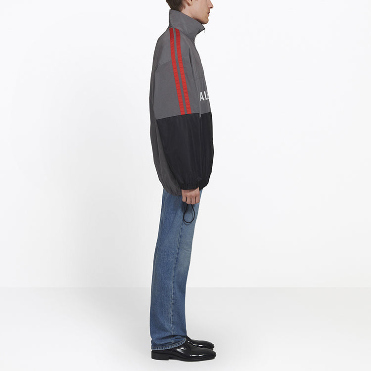 Balenciaga Two-Tone Logo-Print Shell Jacket 'Grey' 534317TDO051408