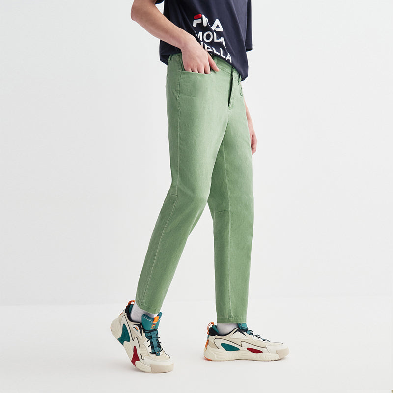 FILA Embroidered Logo Woven Casual Pants Green F11M038816F-GN
