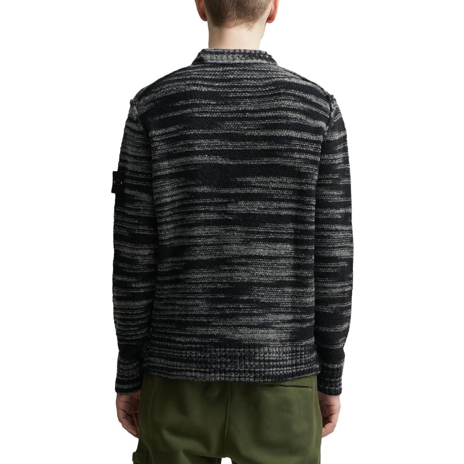STONE ISLAND Reverse Seam Marl Crew Knit 'Black' 7915532D3-V0029