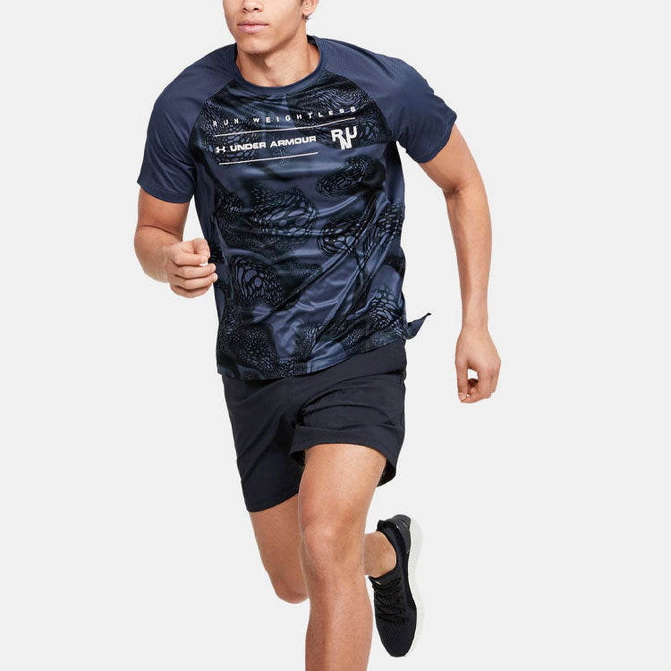 Men's Under Armour Iso-Chill Running Sports Short Sleeve Blue 1350134-497